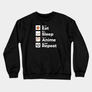 Eat Sleep Anime Repeat Again Crewneck Sweatshirt